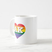 Ik hou van Alaska Rainbow Heart Koffiemok (Voorkant links)