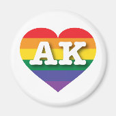 Ik hou van Alaska Rainbow Heart Magneet (Voorkant)