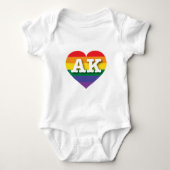 Ik hou van Alaska Rainbow Heart Romper (Voorkant)