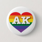 Ik hou van Alaska Rainbow Heart Ronde Button 5,7 Cm (Voorkant)