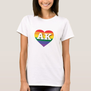 Ik hou van Alaska Rainbow Heart T-shirt