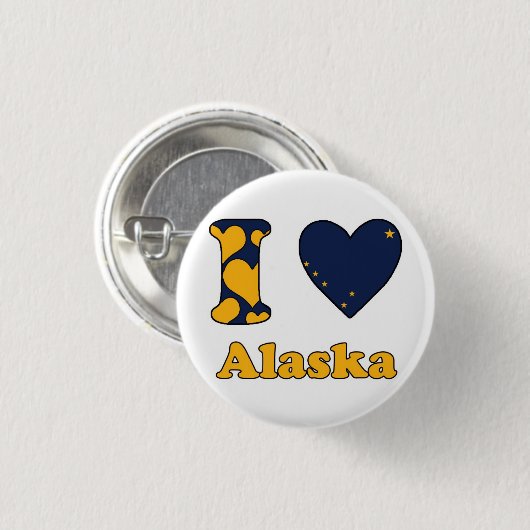 Ik hou van Alaska Ronde Button 3,2 Cm (Voorkant /achterkant)