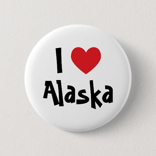 Ik hou van Alaska Ronde Button 5,7 Cm (Voorkant)