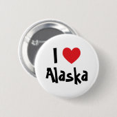 Ik hou van Alaska Ronde Button 5,7 Cm (Voorkant /achterkant)