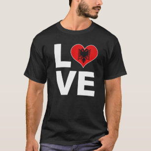 Ik hou van Albanië als hartvlag Albanië T-shirt