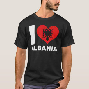 Ik hou van Albanië als hartvlag Albanië T-shirt