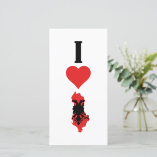 Ik hou van Albanië Verticaal I Heart Albanië Vlagg Kaart