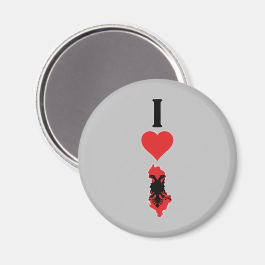 Ik hou van Albanië Verticaal I Heart Albanië Vlagg Magneet (Voorkant / Achterkant)