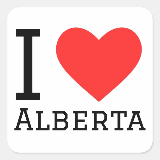 Ik hou van Alberta Vierkante Sticker (Voorkant)