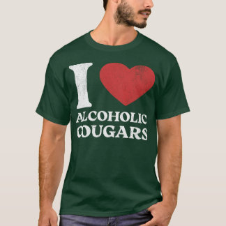 Ik hou van alcoholische poema meisjes t-shirt