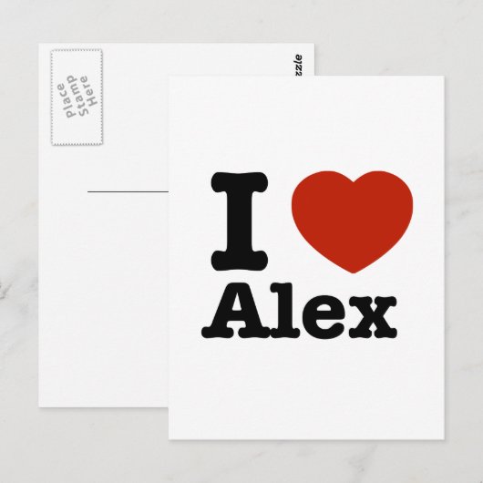 Ik hou van Alex Briefkaart (Voorkant / Achterkant)