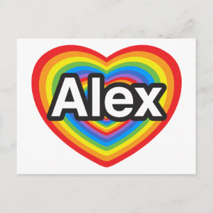 Ik hou van Alex. Ik hou van je Alex. Hart Briefkaart