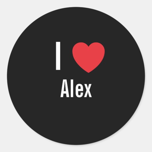 Ik hou van Alex Ronde Sticker (Voorkant)