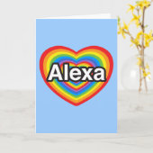 Ik hou van Alexa. Ik hou van je, Alexa. Hart Kaart (Gele Bloem)