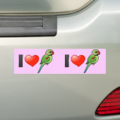Ik hou van Alexandrine Parakeets Bumpersticker (Op auto)