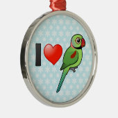 Ik hou van Alexandrine Parakeets Metalen Ornament (Rechts)