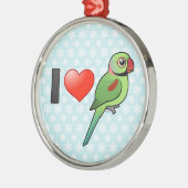 Ik hou van Alexandrine Parakeets Metalen Ornament (Links)