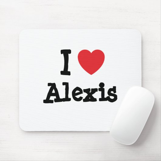 Ik hou van Alexis hart, gepersonaliseerd Muismat (Met muis)