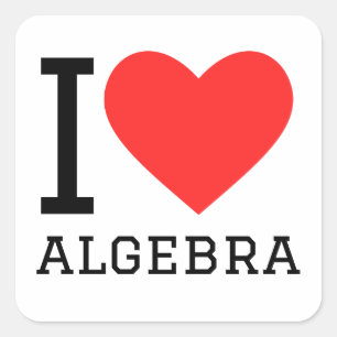 Ik hou van algebra vierkante sticker