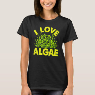 Ik hou van algenbiologie diatomeeën groene vijver t-shirt