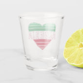 Ik hou van Algerije, Algerijnse hart vlag kleuren Shot Glas (Achterkant)