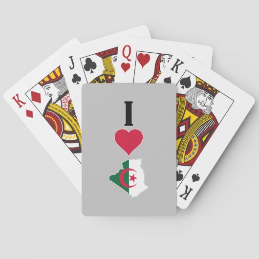 Ik hou van Algerije Verticaal I hart Algerije Land Pokerkaarten (Achterkant)
