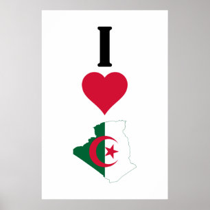 Ik hou van Algerije Verticaal I hart Algerije Land Poster