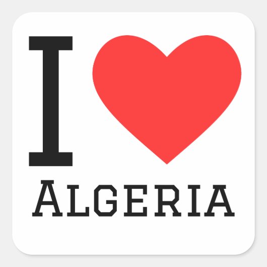 Ik hou van Algerije Vierkante Sticker (Voorkant)