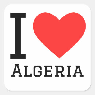 Ik hou van Algerije Vierkante Sticker