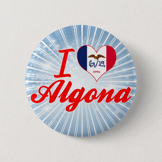 Ik hou van Algona, Iowa Ronde Button 5,7 Cm (Voorkant)