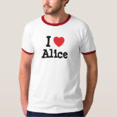 Ik hou van Alice hart T-Shirt (Voorkant)