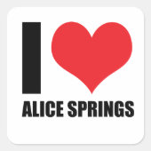 Ik hou van Alice Springs Vierkante Sticker (Voorkant)