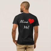 Ik hou van Alina - Alina houdt van me T-shirt (Achterkant volledig)