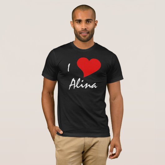 Ik hou van Alina - Alina houdt van me T-shirt (Voorkant volledig)