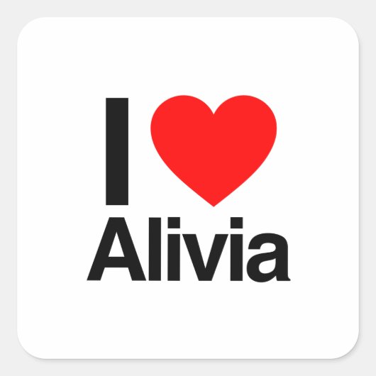 ik hou van alivia vierkante sticker (Voorkant)