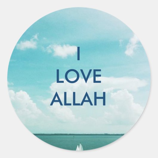 IK HOU VAN ALLAH -Zeilboot stickers (Voorkant)