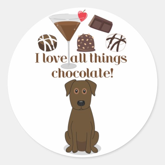 Ik hou van alle dingen chocolade! Leuke Stickers (Voorkant)