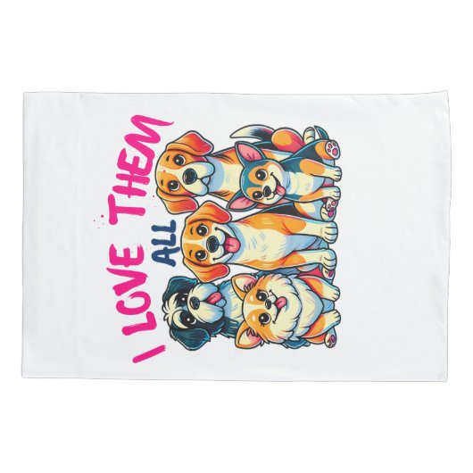 Ik hou van alle honden hondeneigenaren Pet Lover Kussensloop (Achterkant)