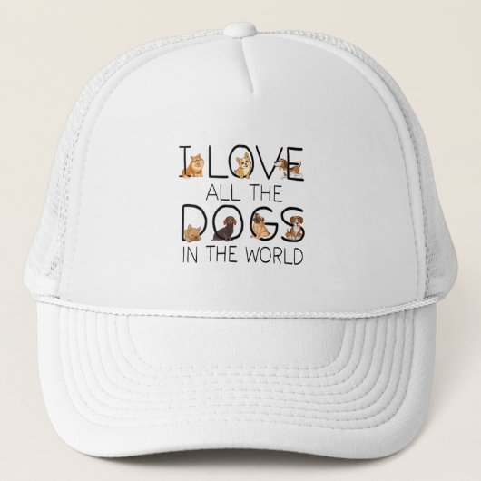 Ik hou van alle honden in de wereld Hondenliefhebb Trucker Pet (Voorkant)