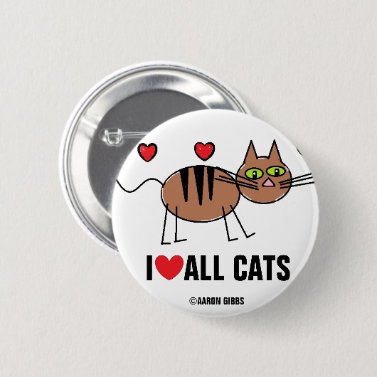 Ik hou van alle katten Button (Voorkant /achterkant)