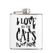 Ik hou van alle katten in mijn huis heupfles (Voorkant)