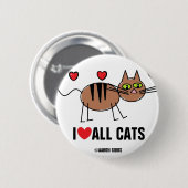 Ik Hou Van Alle Katten Knop Ronde Button 5,7 Cm (Voorkant /achterkant)