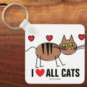 Ik hou van alle katten Sleutelhanger (Voorkant)