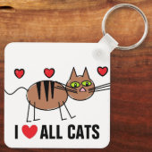 Ik hou van alle katten Sleutelhanger (Achterkant)