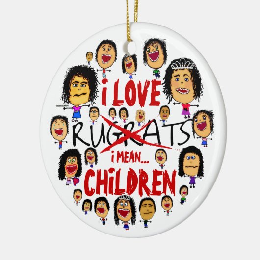 Ik hou van alle kinderen Cartoon Keramisch Ornament (Links)