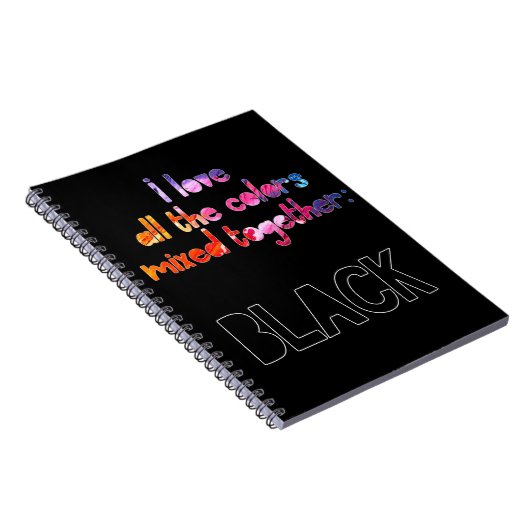 Ik hou van alle kleuren in zwart. notitieboek (Rechterzijde)