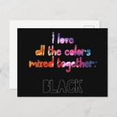 Ik hou van alle kleuren samen, ook bekend als zwar briefkaart (Voorkant / Achterkant)