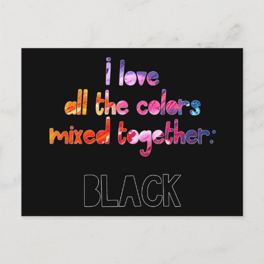 Ik hou van alle kleuren samen, ook bekend als zwar briefkaart (Voorkant)