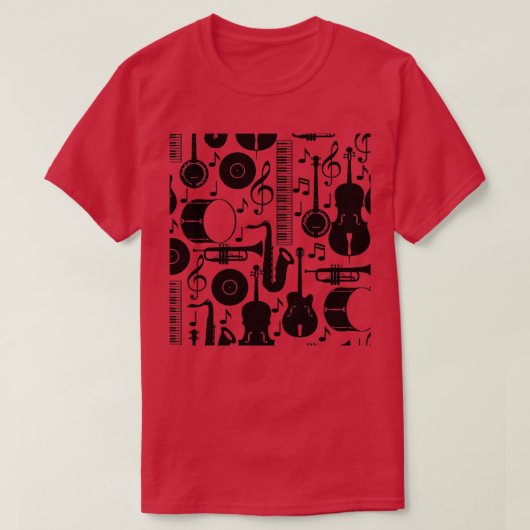 Ik hou van alle muziekinstrumenten t-shirt (Design voorkant)