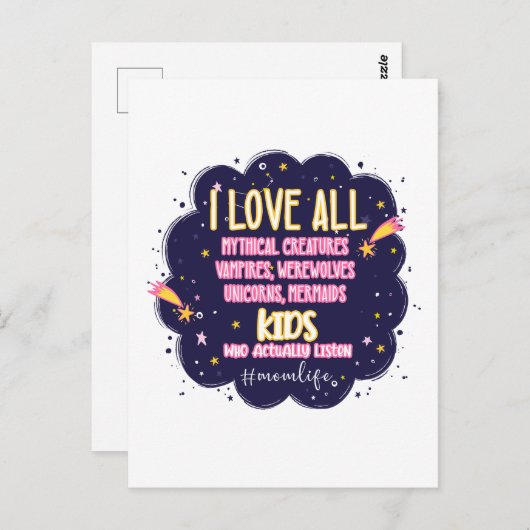 Ik hou van alle mythische wezens, vampieren, weerw briefkaart (Voorkant / Achterkant)